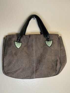 Vintage Lladro suede handbag brown tan oversized
